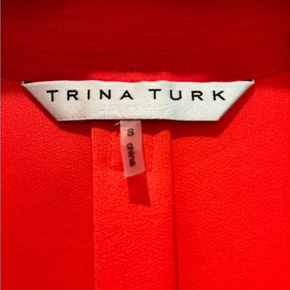 Trina Turk orange keyhole neck shirt - Picture 3 of 4